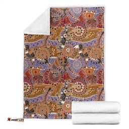 Aboriginal Blanket Aboriginal Kangaroo Crocodile Australia Animal
