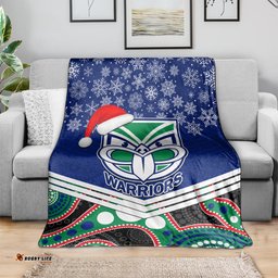 Warriors Rugby Christmas Blanket Merry Xmas Mix Aboriginal Art