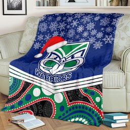 Warriors Rugby Christmas Blanket Merry Xmas Mix Aboriginal Art