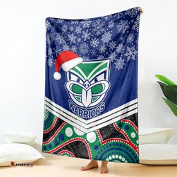 Warriors Rugby Christmas Blanket Merry Xmas Mix Aboriginal Art