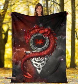 Wales Celtic Premium Blanket Dragon With Celtic