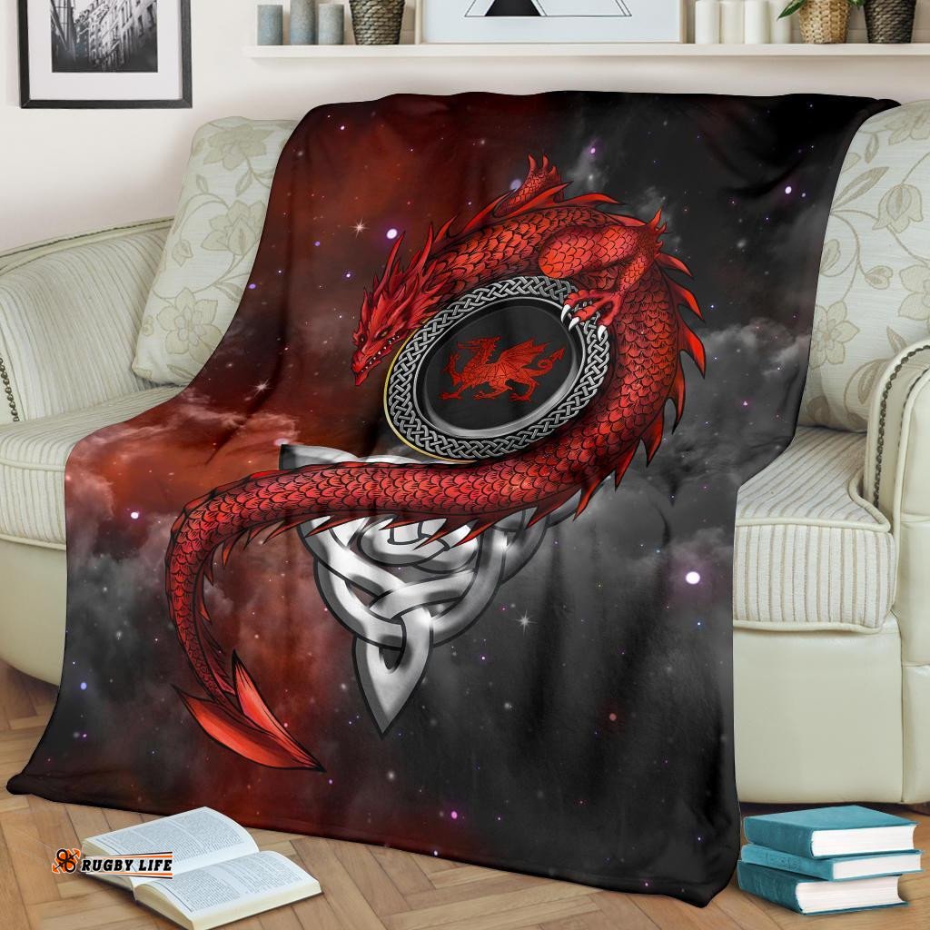 Wales Celtic Premium Blanket Dragon With Celtic