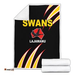 Northern Warlpiri Swans Lajamanu Football Black Blanket