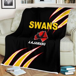 Northern Warlpiri Swans Lajamanu Football Black Blanket