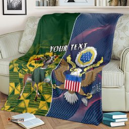 Custom South Africa And United States Rugby Blanket Springboks Combine Eagles