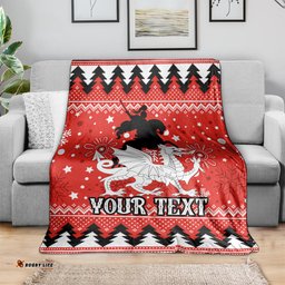 Custom Dragons Rugby Blanket Chirstmas Vibe