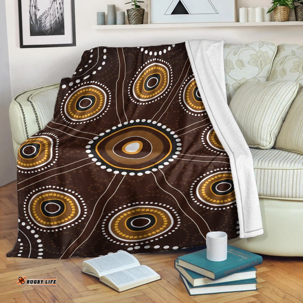Australia Aboriginal Premium Blanket Dot Painting Art Ver 4