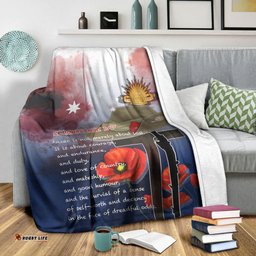 Custom ANZAC Day Remembrance Day Qoute Premium Blanket
