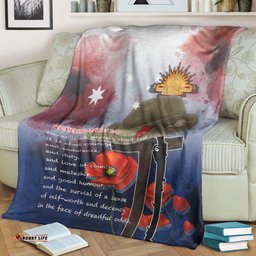 Custom ANZAC Day Remembrance Day Qoute Premium Blanket