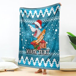 Custom Sharks Rugby Blanket Chirstmas Vibe