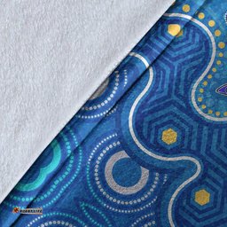 Aboriginal Blanket Aboriginal Dot Painting Turtle Blue