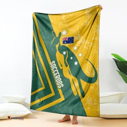 Australia Soccer Blanket Green & Gold Go Socceroos
