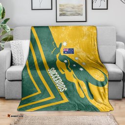 Australia Soccer Blanket Green & Gold Go Socceroos
