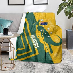 Australia Soccer Blanket Green & Gold Go Socceroos