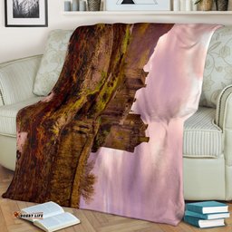 Scotland Eilean Donan Castle Pink Sky Blanket