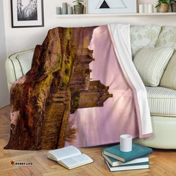 Scotland Eilean Donan Castle Pink Sky Blanket