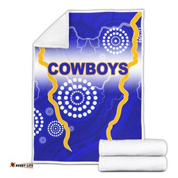 Anmatjere Cowboys Mix Aboriginal Blue Blanket