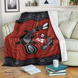 Australia Aboriginal Premium Blanket Indigenous Platypus Ver 9