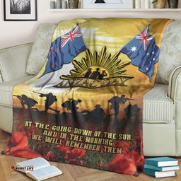 ANZAC Day Soldier Going Down of The Sun Premium Blanket