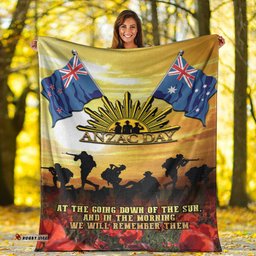 ANZAC Day Soldier Going Down of The Sun Premium Blanket