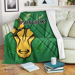 South Africa Rugby Premium Blanket Bokke Springboks With African Pattern Stronger Together
