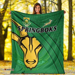 South Africa Rugby Premium Blanket Bokke Springboks With African Pattern Stronger Together