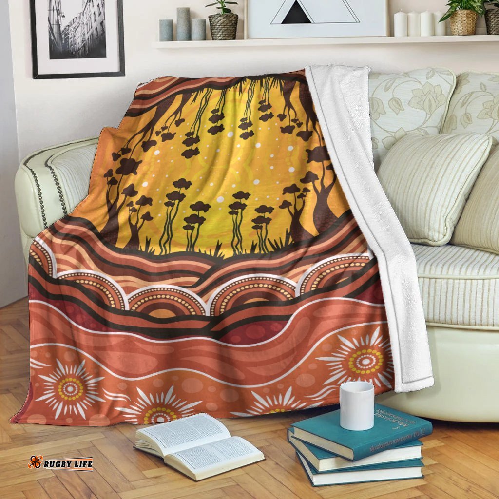 Aboriginal Blanket Aboriginal Sun Circle Tree Family