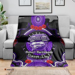 Hobart Hurricanes ANZAC 2024 Blanket Lest We Forget Poppy Mix Camouflage