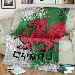 Wales Celtic Premium Blanket Grunge Dragon