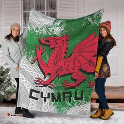Wales Celtic Premium Blanket Grunge Dragon