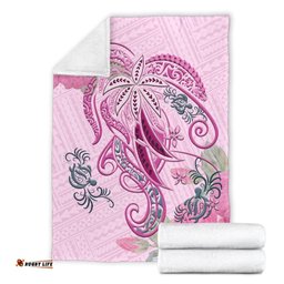 Polynesian Tribal Turtle Flowers Blanket