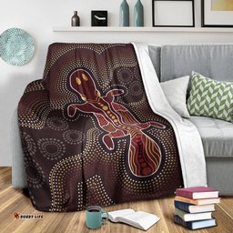 Australia Aboriginal Premium Blanket Indigenous Platypus Ver 17