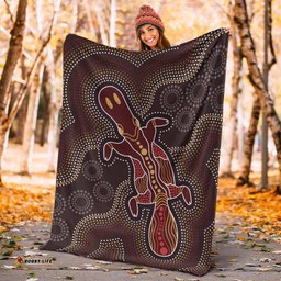 Australia Aboriginal Premium Blanket Indigenous Platypus Ver 17