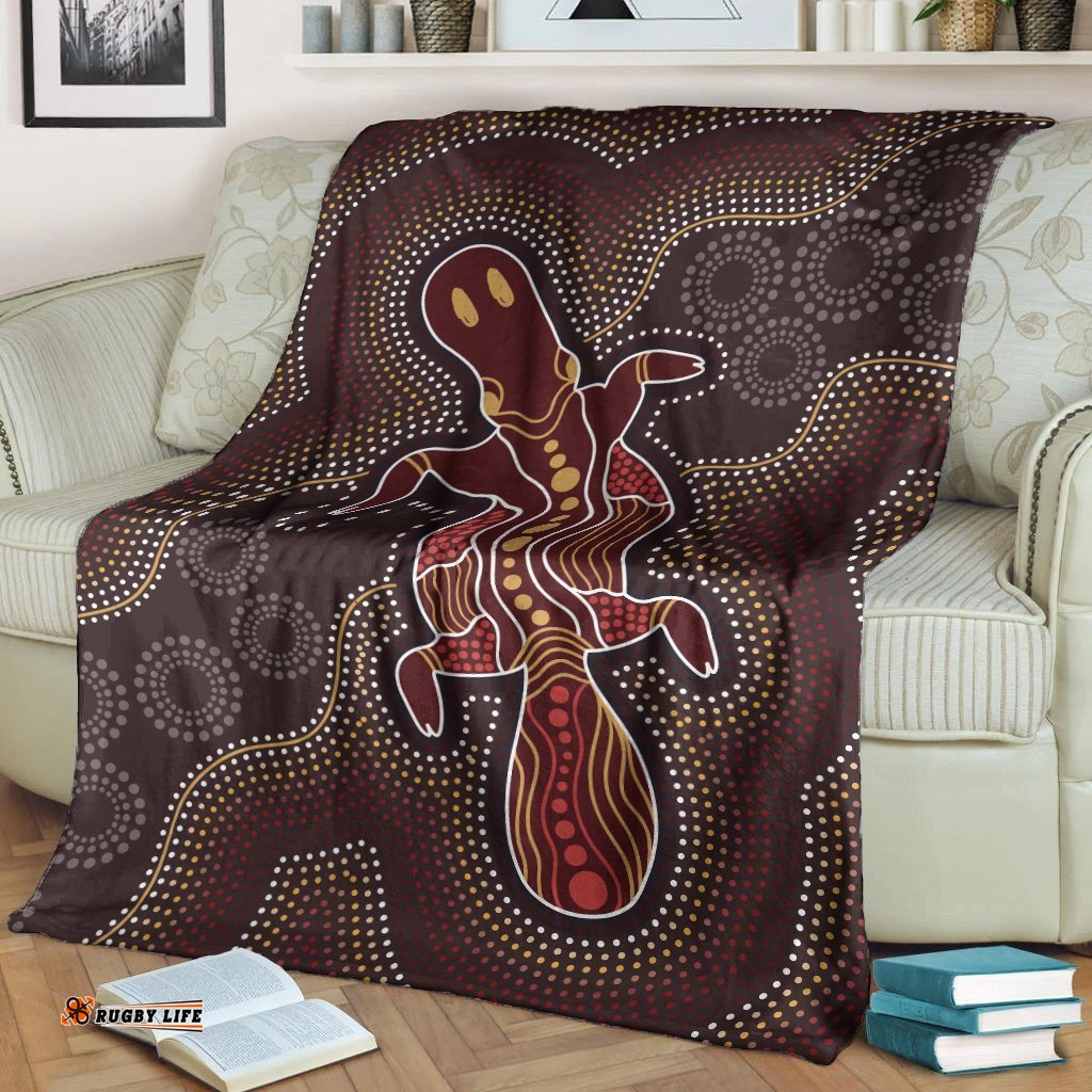 Australia Aboriginal Premium Blanket Indigenous Platypus Ver 17
