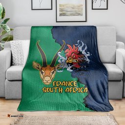 France South Africa Rugby Blanket Springboks and Gallic Rooster World Cup