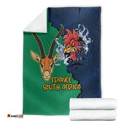 France South Africa Rugby Blanket Springboks and Gallic Rooster World Cup