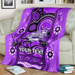 Custom Hobart Hurricanes Cricket Blanket Happy Australia Day Aboriginal Art