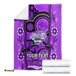 Custom Hobart Hurricanes Cricket Blanket Happy Australia Day Aboriginal Art