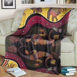 Aboriginal Blanket Aboriginal Lizard Kangaroo Pattern Australia