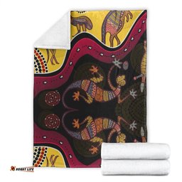 Aboriginal Blanket Aboriginal Lizard Kangaroo Pattern Australia