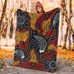 Australia Aboriginal Premium Blanket Indigenous Symbol Emu Ver 1