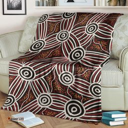 Australia Aboriginal Premium Blanket Indigenous Symbol Dot Painting Art Ver 16