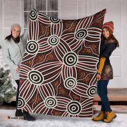 Australia Aboriginal Premium Blanket Indigenous Symbol Dot Painting Art Ver 16