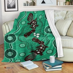 Australia Aboriginal Premium Blanket Indigenous Platypus Ver 12