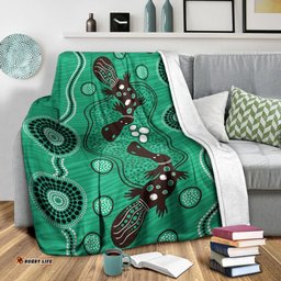 Australia Aboriginal Premium Blanket Indigenous Platypus Ver 12