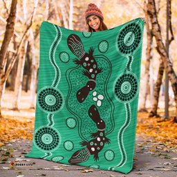 Australia Aboriginal Premium Blanket Indigenous Platypus Ver 12