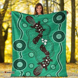 Australia Aboriginal Premium Blanket Indigenous Platypus Ver 12