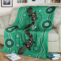 Australia Aboriginal Premium Blanket Indigenous Platypus Ver 12