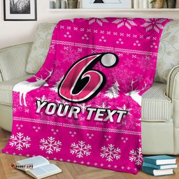Custom Personalised Sydney Sixers Cricket Australian Christmas Ugly Style Blanket