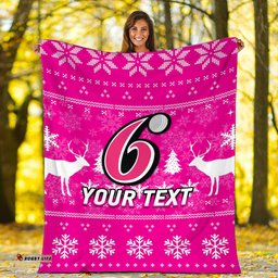 Custom Personalised Sydney Sixers Cricket Australian Christmas Ugly Style Blanket